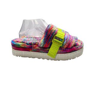 UGG Fluffita Pixelate Sherpa Platform Sandal Size 10